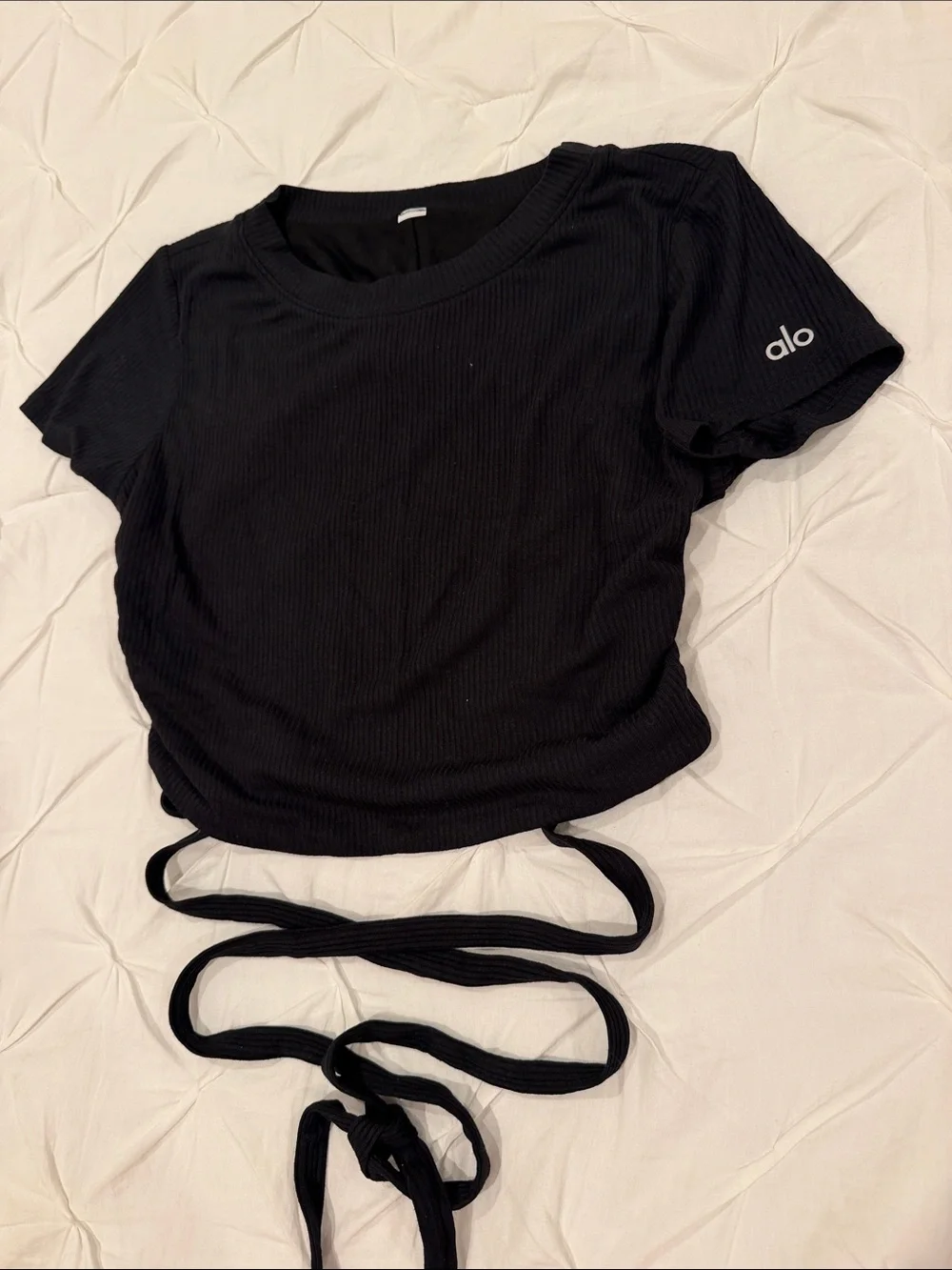 alo Ribbed Manifest short Sleeve Black size XS